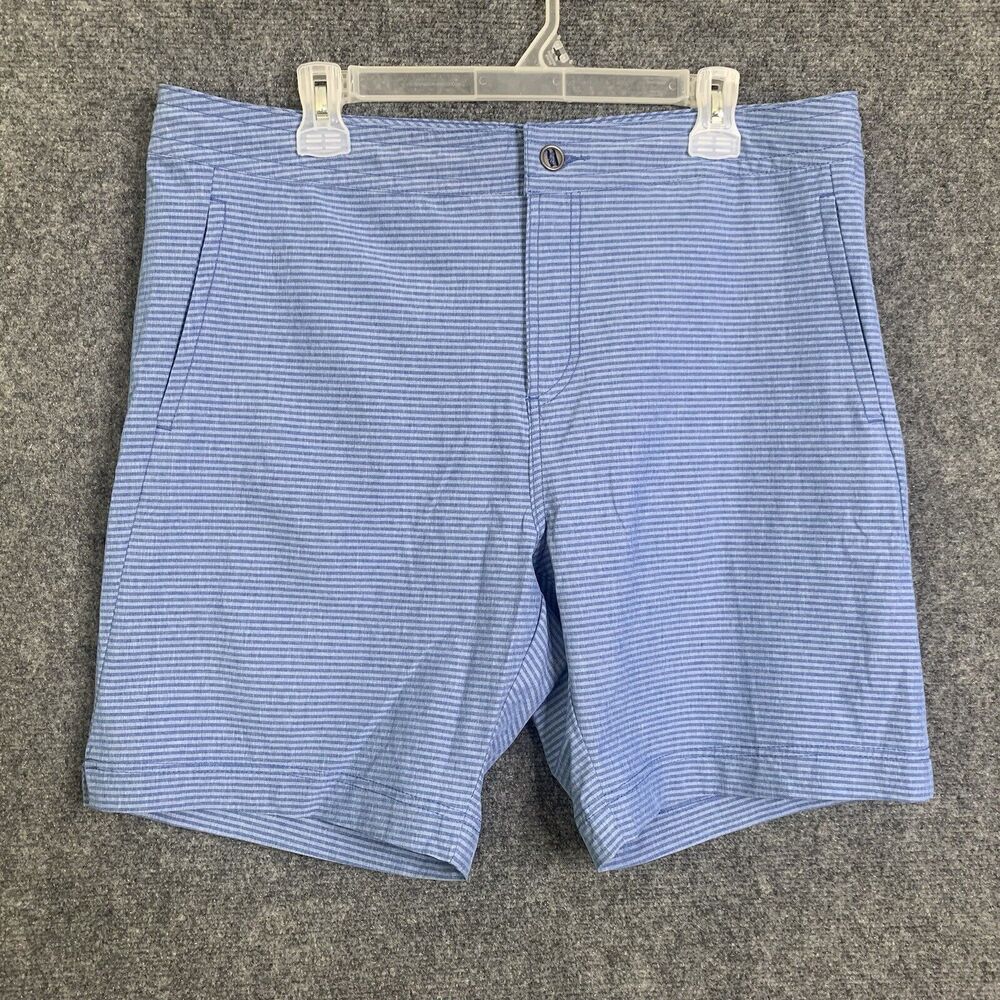 MPG Sport Shorts Men 36 NWT Hybrid Short For Land & Sea Blue Stripe Light Weight